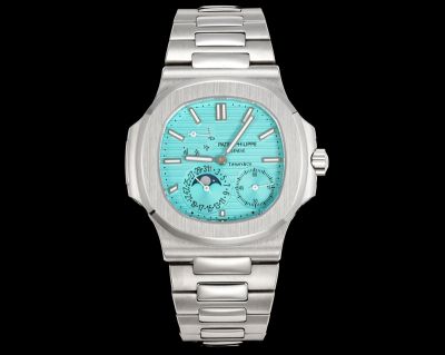 Patek Philippe Nautilus Cal.240PS 40mm Silver Stainless Steel Strap Tiffany Blue Dial Watch